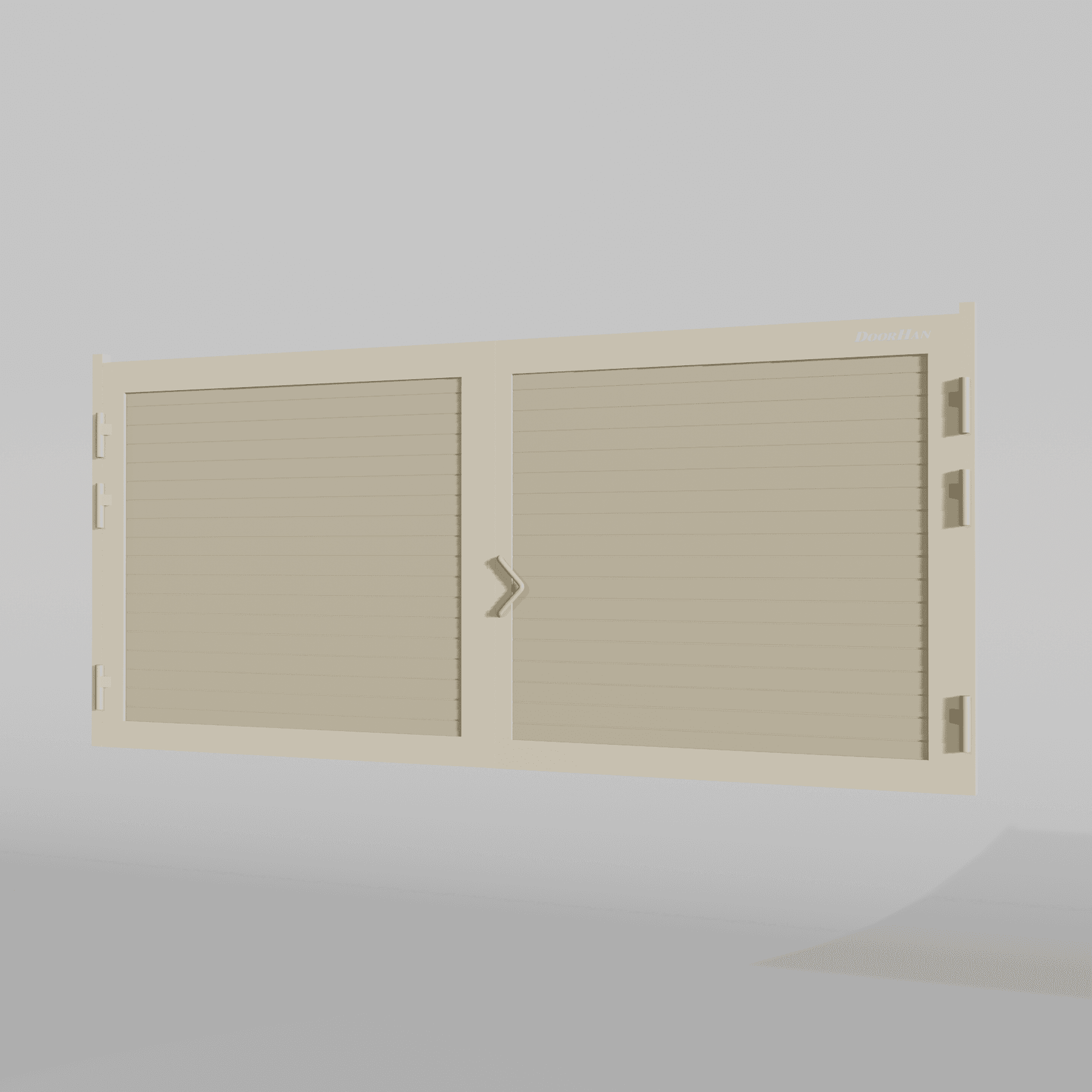 Распашные ворота DoorHan 4500х1900 цвета RAL 1014 (бежевый) с дизайном «доска» без автоматики — фото 2