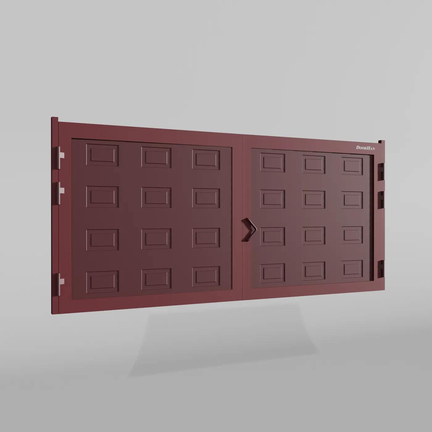 Распашные ворота DoorHan 3300х1300 цвета RAL 3005 (бордовый) с дизайном «филенка» с автоматикой