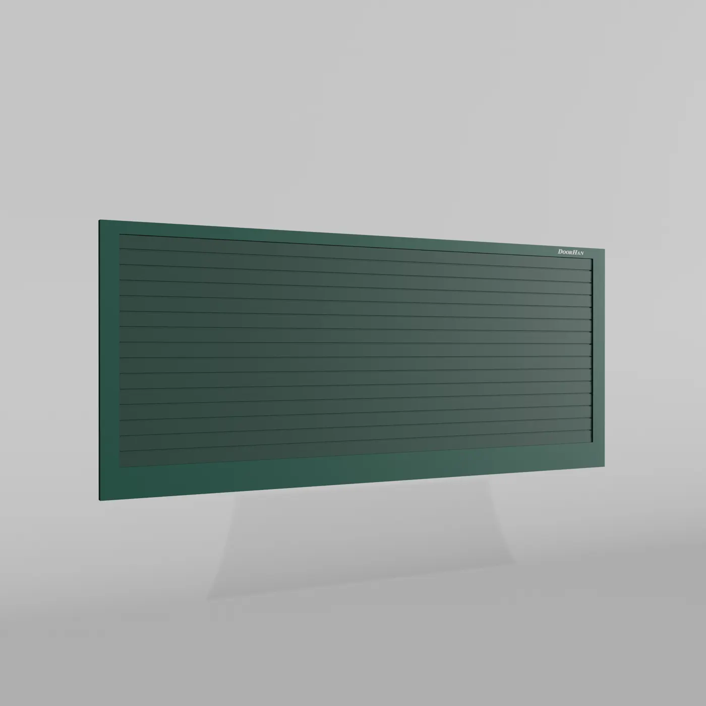 Откатные ворота DoorHan 2000х1700 цвета RAL 6005 (зелёный) с дизайном «доска» без автоматики