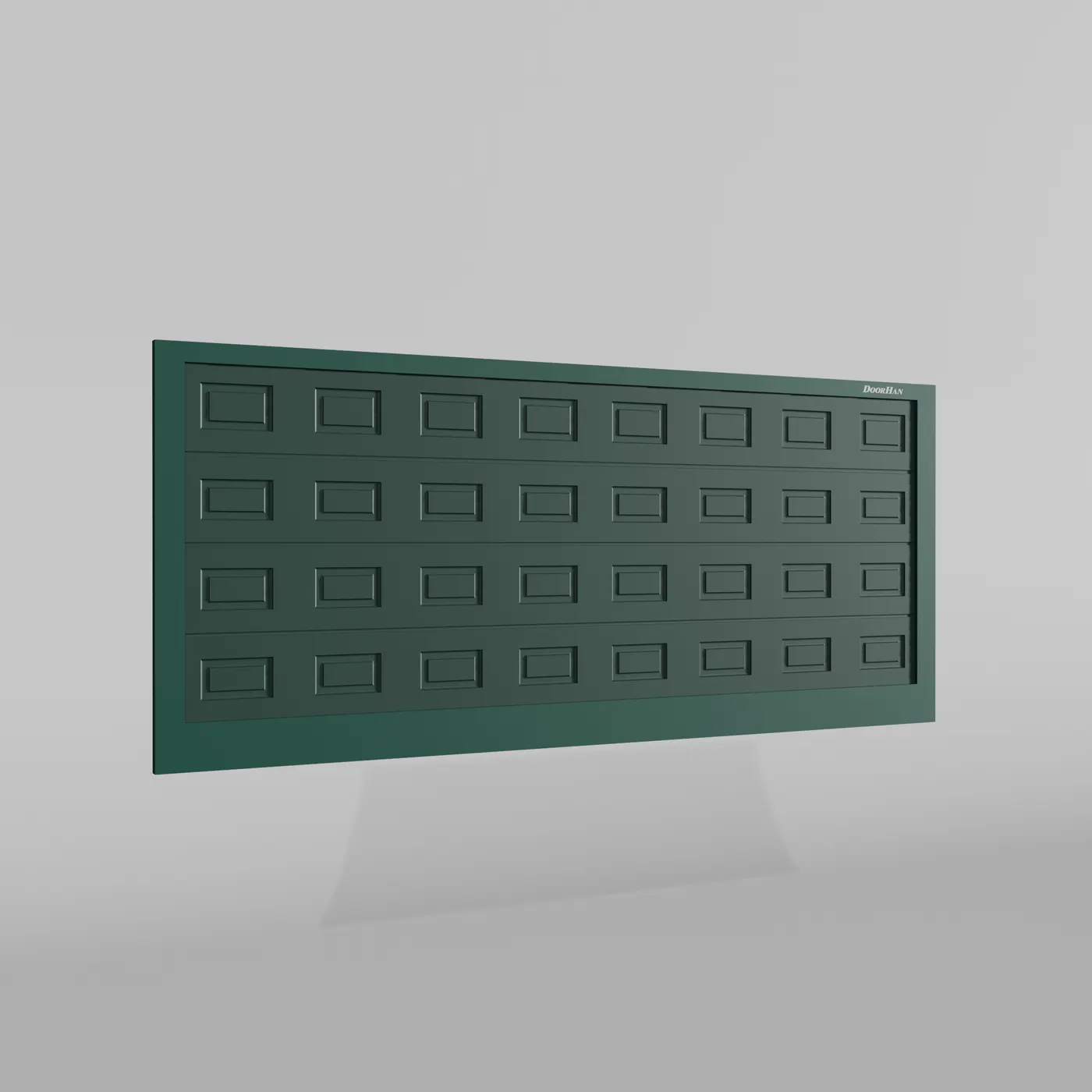 Откатные ворота DoorHan 4200х1900 цвета RAL 6005 (зелёный) с дизайном «филенка» без автоматики